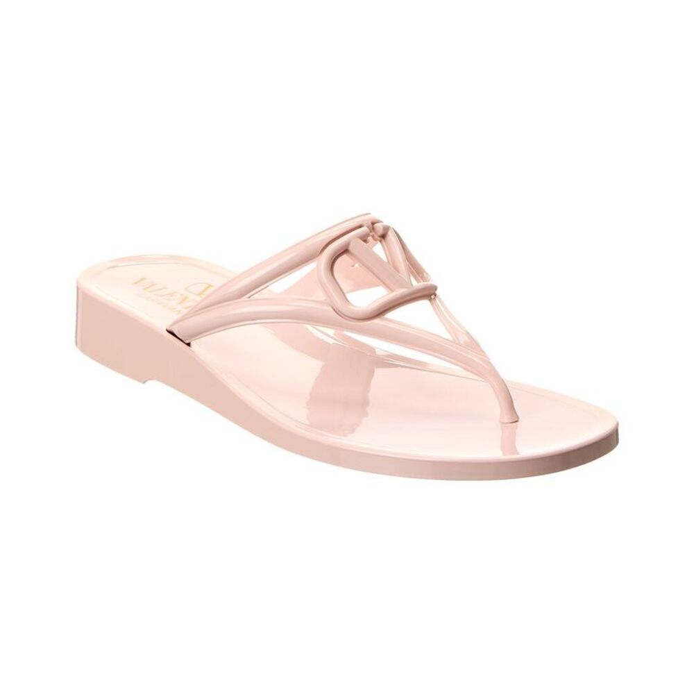 Valentino Vlogo Rubber Sandal, Black